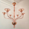 Pink Neoclassical Murano glass chandelier
