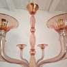 Pink Neoclassical Murano glass chandelier