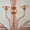 Pink Neoclassical Murano glass chandelier