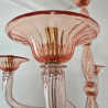 Pink Neoclassical Murano glass chandelier