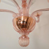 Pink Neoclassical Murano glass chandelier