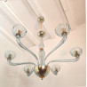Light Blue Murano glass chandelier, Italy 1980s