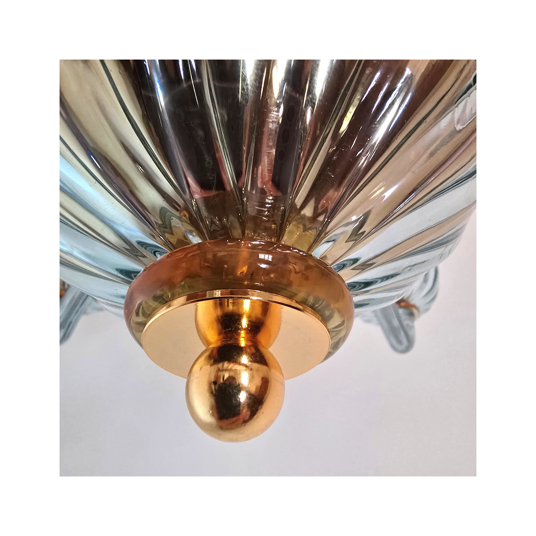 Light Blue Murano glass chandelier, Italy 1980s