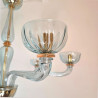 Light Blue Murano glass chandelier, Italy 1980s