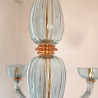 Light Blue Murano glass chandelier, Italy 1980s