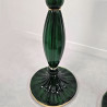 Pair of green, mid century modern, Murano glass floor lamps