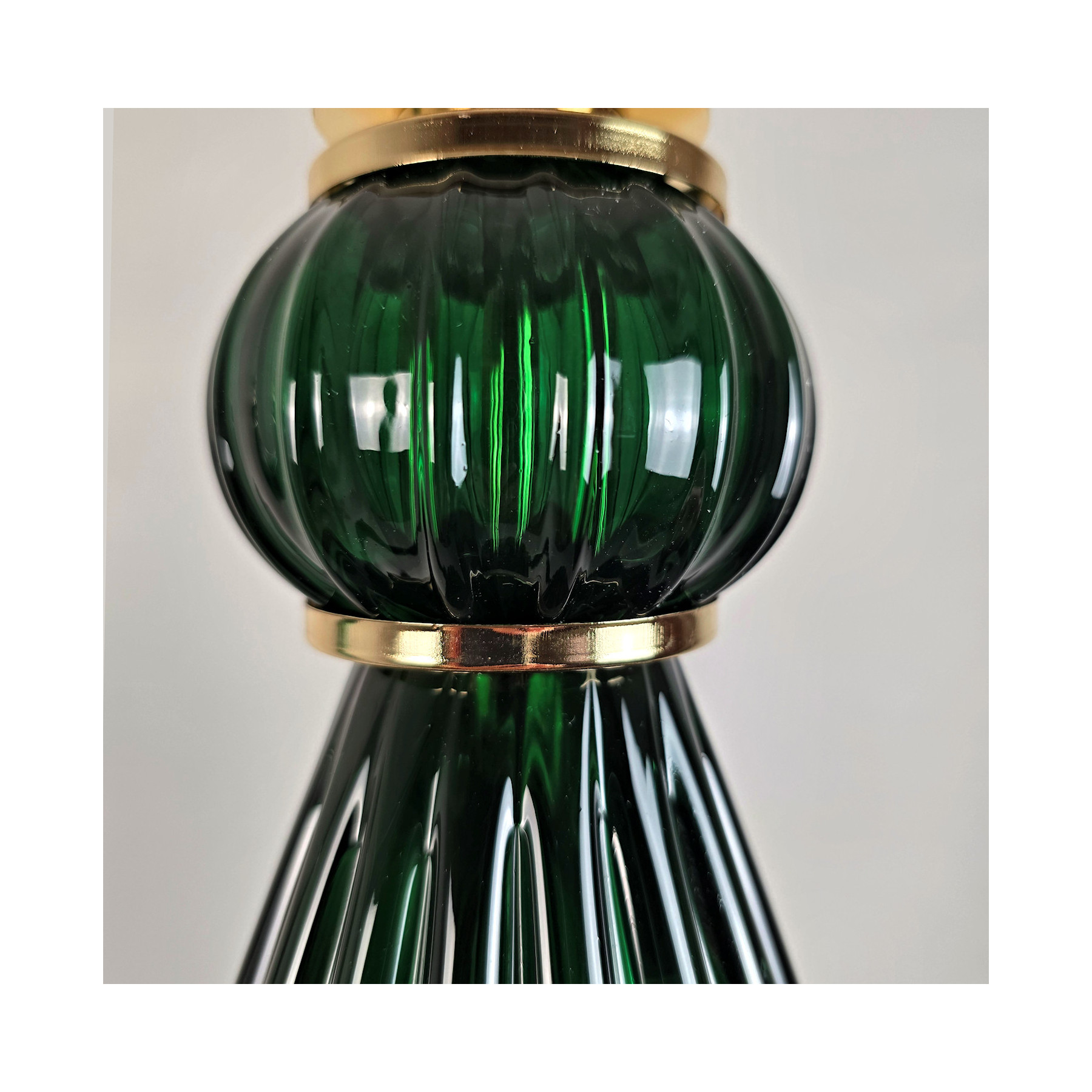 Pair of green, mid century modern, Murano glass floor lamps