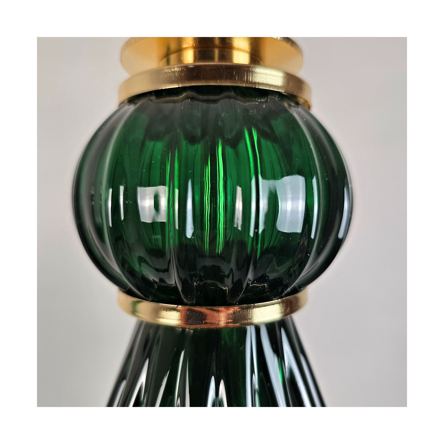 Pair of green, mid century modern, Murano glass floor lamps