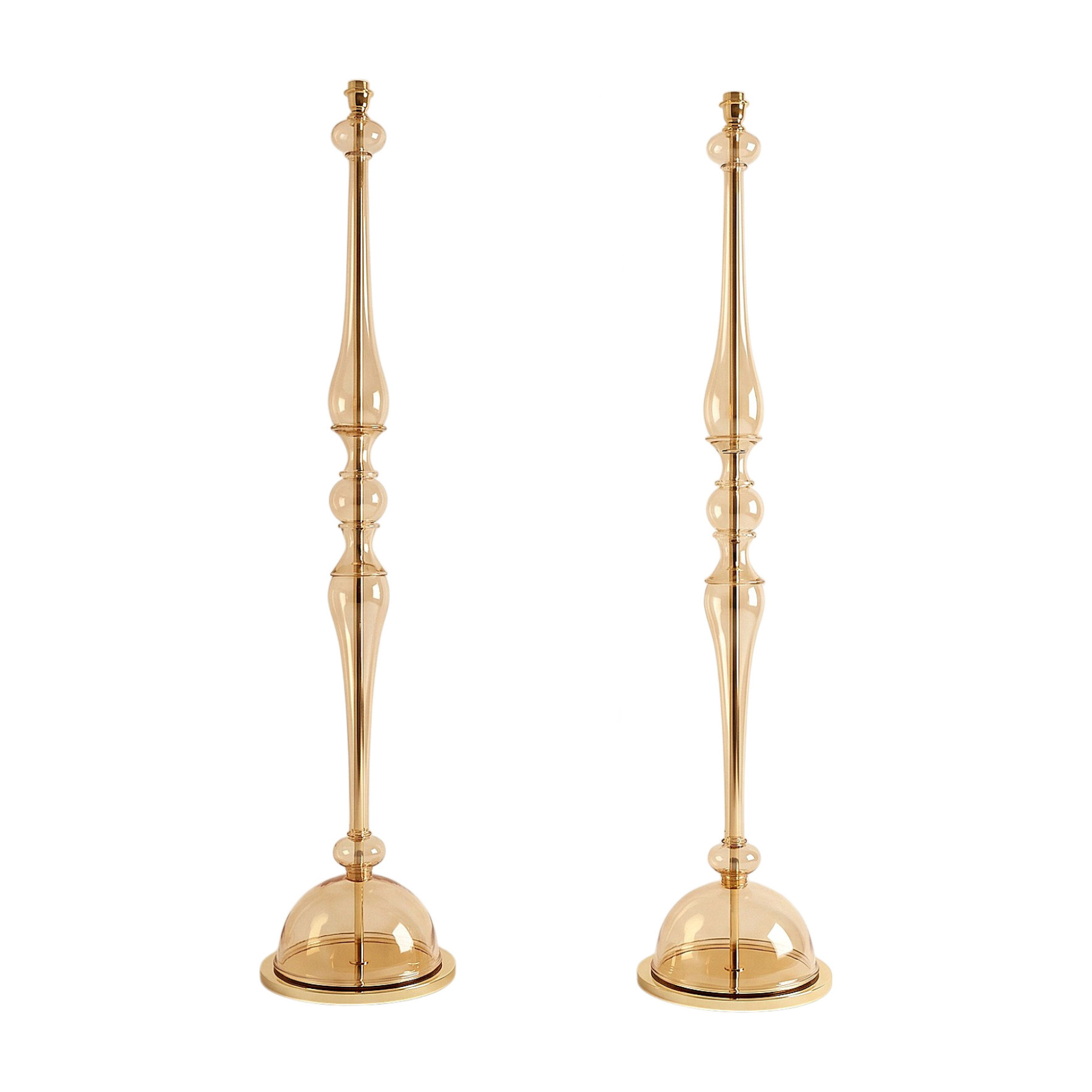 Pair of Murano glass mid century modern floor lamps, Italy