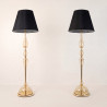 Pair of Murano glass mid century modern floor lamps, Italy