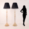Pair of Murano glass mid century modern floor lamps, Italy