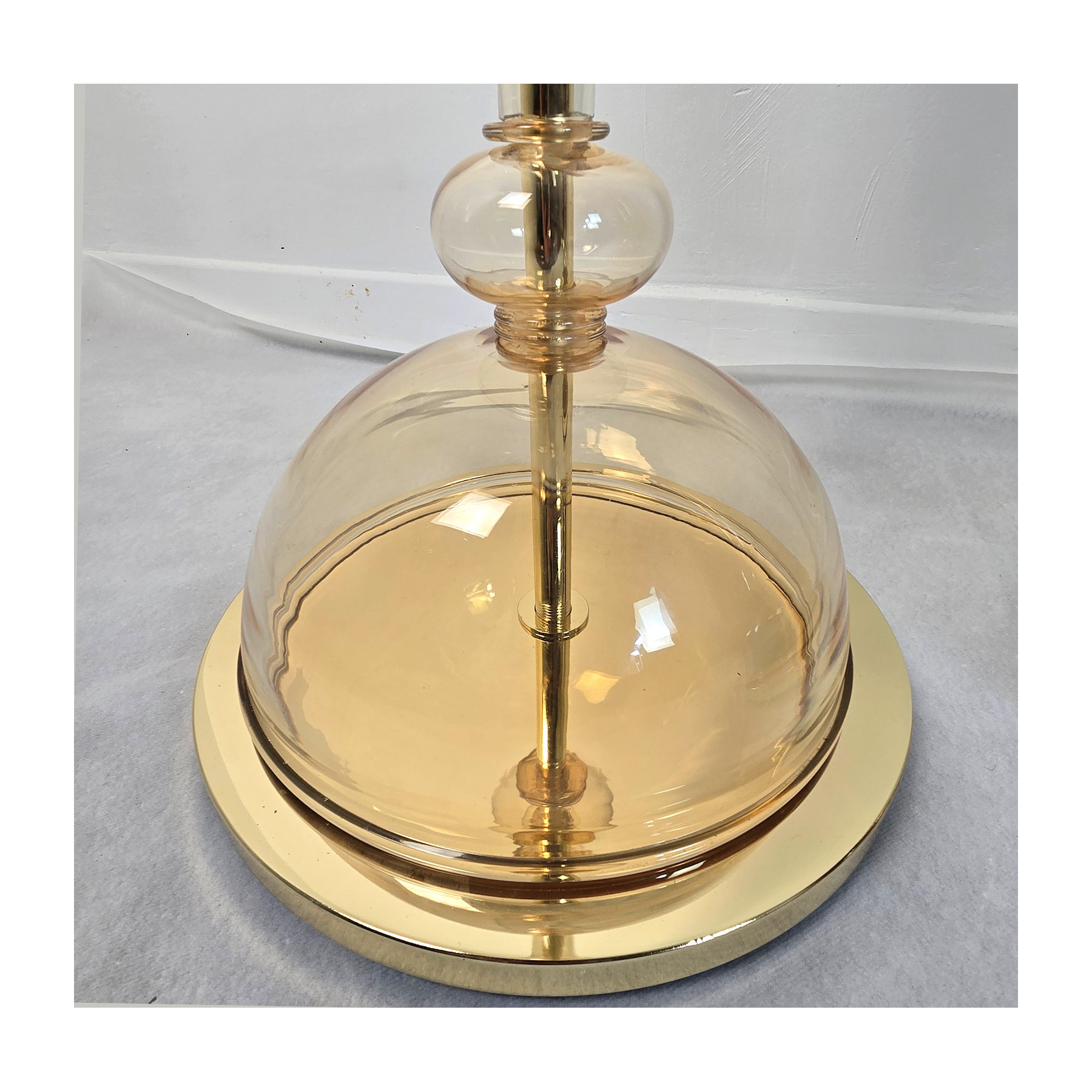 Pair of Murano glass mid century modern floor lamps, Italy