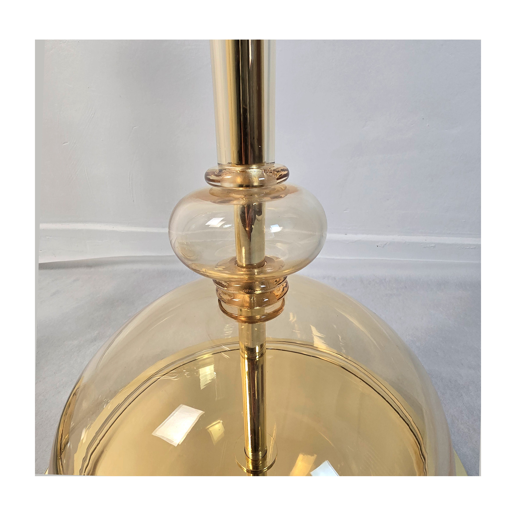 Pair of Murano glass mid century modern floor lamps, Italy