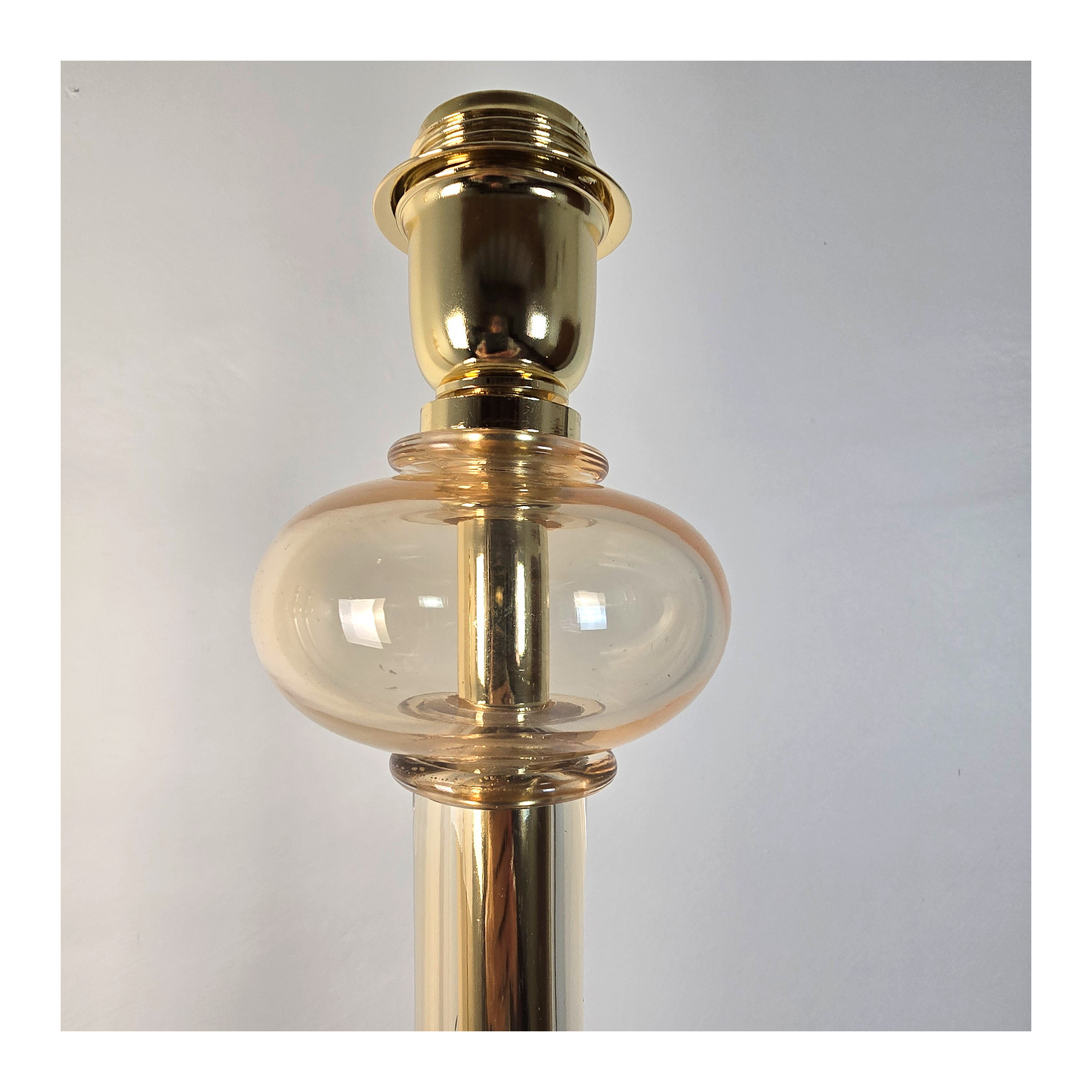 Pair of Murano glass mid century modern floor lamps, Italy